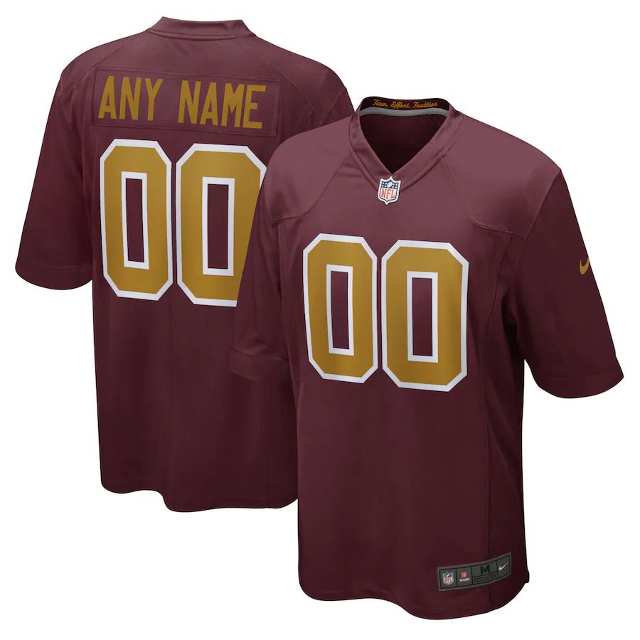 Men Washington Redskins Nike Burgundy Alternate Custom NFL Jersey